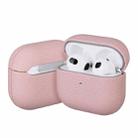For AirPods 2 / 1 Litchi Grain Genuine Leather Earbuds Protective Case(Pink) - 1