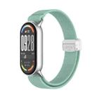 For Xiaomi Smart Band 10 / 9 / 8 Metal Head Magnetic Plastic Buckle Elastic Nylon Watch Band(Aqua) - 1