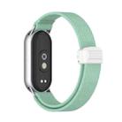 For Xiaomi Smart Band 10 / 9 / 8 Metal Head Magnetic Plastic Buckle Elastic Nylon Watch Band(Aqua) - 2