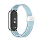 For Xiaomi Smart Band 10 / 9 / 8 Metal Head Magnetic Plastic Buckle Elastic Nylon Watch Band(Light Blue) - 2