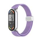 For Xiaomi Smart Band 10 / 9 / 8 Metal Head Magnetic Plastic Buckle Elastic Nylon Watch Band(Lavender) - 1