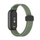 For Xiaomi Smart Band 10 / 9 / 8 Metal Head Magnetic Plastic Buckle Elastic Nylon Watch Band(Dark Green) - 2