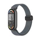For Xiaomi Smart Band 10 / 9 / 8 Metal Head Magnetic Plastic Buckle Elastic Nylon Watch Band(Charcoal) - 1
