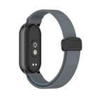 For Xiaomi Smart Band 10 / 9 / 8 Metal Head Magnetic Plastic Buckle Elastic Nylon Watch Band(Charcoal) - 2