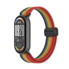 For Xiaomi Smart Band 10 / 9 / 8 Metal Head Magnetic Plastic Buckle Elastic Nylon Watch Band(Rainbow) - 1