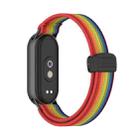 For Xiaomi Smart Band 10 / 9 / 8 Metal Head Magnetic Plastic Buckle Elastic Nylon Watch Band(Rainbow) - 2
