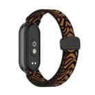 For Xiaomi Smart Band 10 / 9 / 8 Metal Head Magnetic Plastic Buckle Elastic Nylon Watch Band(Leopard) - 2