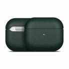 For AirPods Pro Full-grain Genuine Leather Earbuds Protective Case(Fir Green) - 2