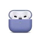 For AirPods 3 Full-grain Genuine Leather Earbuds Protective Case(Wisteria) - 1