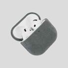 For AirPods Pro 2 Nubuck Genuine Leather Earbuds Protective Case(Light Gray) - 1