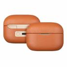 For  Sony LinkBuds S Grained Genuine Leather Bluetooth Headset Protective Case(Brown) - 1
