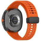 For Samsung Galaxy Watch8 40 / 44mm Magnetic Black Buckle Breathable Stitched Silicone Watch Band(Orange) - 2