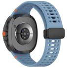 For Samsung Galaxy Watch8 40 / 44mm Magnetic Black Buckle Breathable Stitched Silicone Watch Band(Blue) - 2