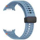 For Samsung Galaxy Watch8 40 / 44mm Magnetic Black Buckle Breathable Stitched Silicone Watch Band(Blue) - 3