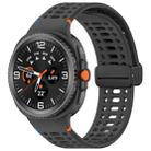 For Samsung Galaxy Watch8 40 / 44mm Magnetic Black Buckle Breathable Stitched Silicone Watch Band(Gray) - 1