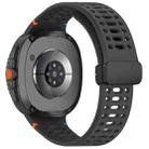 For Samsung Galaxy Watch8 40 / 44mm Magnetic Black Buckle Breathable Stitched Silicone Watch Band(Gray) - 2