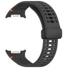 For Samsung Galaxy Watch8 40 / 44mm Magnetic Black Buckle Breathable Stitched Silicone Watch Band(Gray) - 3