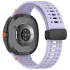 For Samsung Galaxy Watch8 40 / 44mm Magnetic Black Buckle Breathable Stitched Silicone Watch Band(Purple) - 2