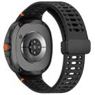 For Samsung Galaxy Watch8 40 / 44mm Magnetic Black Buckle Breathable Stitched Silicone Watch Band(Black) - 2