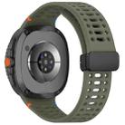 For Samsung Galaxy Watch8 40 / 44mm Magnetic Black Buckle Breathable Stitched Silicone Watch Band(Green) - 2