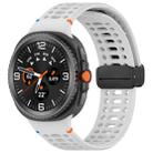 For Samsung Galaxy Watch8 40 / 44mm Magnetic Black Buckle Breathable Stitched Silicone Watch Band(Light Gray) - 1