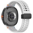 For Samsung Galaxy Watch8 40 / 44mm Magnetic Black Buckle Breathable Stitched Silicone Watch Band(Light Gray) - 2