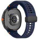 For Samsung Galaxy Watch8 40 / 44mm Magnetic Black Buckle Breathable Stitched Silicone Watch Band(Dark Blue) - 2