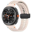 For Samsung Galaxy Watch8 40 / 44mm Magnetic Black Buckle Breathable Stitched Silicone Watch Band(Starlight) - 1