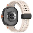 For Samsung Galaxy Watch8 40 / 44mm Magnetic Black Buckle Breathable Stitched Silicone Watch Band(Starlight) - 2