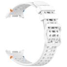 For Samsung Galaxy Watch8 40 / 44mm Eight-shaped Buckle Breathable Stitched Silicone Watch Band(White) - 3