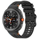 For Samsung Galaxy Watch8 40 / 44mm Eight-shaped Buckle Breathable Stitched Silicone Watch Band(Black) - 1
