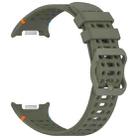 For Samsung Galaxy Watch8 40 / 44mm Eight-shaped Buckle Breathable Stitched Silicone Watch Band(Green) - 3