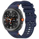 For Samsung Galaxy Watch8 40 / 44mm Eight-shaped Buckle Breathable Stitched Silicone Watch Band(Dark Blue) - 1