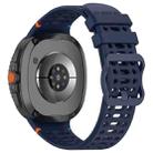 For Samsung Galaxy Watch8 40 / 44mm Eight-shaped Buckle Breathable Stitched Silicone Watch Band(Dark Blue) - 2