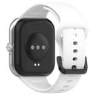For Redmi Watch Move Black Steel Buckle Solid Color Soft Silicone Watch Band(White) - 2