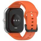 For Redmi Watch Move Black Steel Buckle Solid Color Soft Silicone Watch Band(Orange) - 2