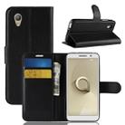 Litchi Texture Horizontal Flip Leather Case for Vodafone Smart E9 / VFD 520 , with Wallet & Holder & Card Slots(black) - 1