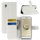 Litchi Texture Horizontal Flip Leather Case for Vodafone Smart E9 / VFD 520 , with Wallet & Holder & Card Slots(white) - 1