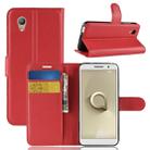 Litchi Texture Horizontal Flip Leather Case for Vodafone Smart E9 / VFD 520 , with Wallet & Holder & Card Slots(red) - 1