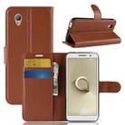 Litchi Texture Horizontal Flip Leather Case for Vodafone Smart E9 / VFD 520 , with Wallet & Holder & Card Slots(Brown) - 1