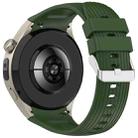 For Huawei Watch 5 42mm Vertical Solid Color Silicone Watch Band(Army Green) - 2