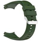 For Huawei Watch 5 42mm Vertical Solid Color Silicone Watch Band(Army Green) - 3