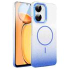 For Xiaomi Redmi 13C 4G / 5G Gold Diamond Glitter Gradient MagSafe Shockproof Phone Case(Blue) - 1