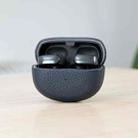 For Bose Ultra Litchi Print Genuine Leather Bluetooth Headset Protective Case(Dark Blue) - 1