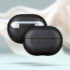 For Huawei FreeBuds Pro 4 Grained Genuine Leather Bluetooth Headset Protective Case(Black) - 1