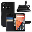 Litchi Texture Horizontal Flip Leather Case for Vodafone Smart X9 / VFD 820 , with Wallet & Holder & Card Slots(black) - 1