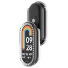 For Xiaomi Smart Band 10 / 10 NFC Single Row Diamond Half Coverage Hollow TPU Watch Cover(Transparent White) - 3