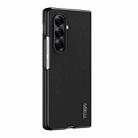 For Samsung Galaxy Z Fold7 5G Tree Bark Leather Shockproof Phone Case(黑色) - 1