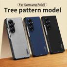 For Samsung Galaxy Z Fold7 5G Tree Bark Leather Shockproof Phone Case(蓝色) - 2