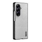 For Samsung Galaxy Z Fold7 5G Tree Bark Leather Shockproof Phone Case(White) - 1